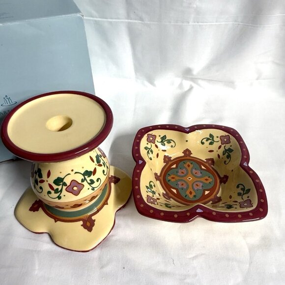 Partylite Bohemian Spice Pillar Taper Candle Holder Set - Picture 2 of 9